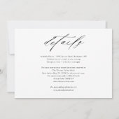 Modern Simple Black and White Wedding Kaart (Achterkant)