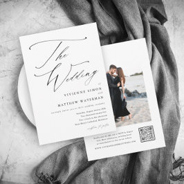 Modern Simple Black and White Wedding Kaart