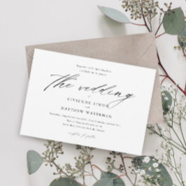 Modern Simple Black and White Wedding Kaart