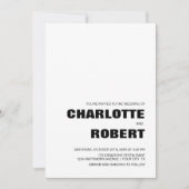 Modern Simple Black and White Wedding Kaart (Voorkant)