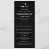 Modern Simple Black and White Wedding Menu (Voorkant)