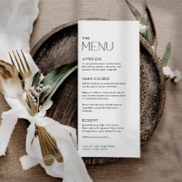 Modern Simple Black and White Wedding Menu