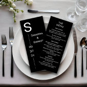 Modern Simple Black and White Wedding Menu