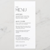 Modern Simple Black and White Wedding Menu (Voorkant)