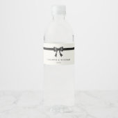 Modern Simple Black Bow Personalized water bottle  Waterfles Etiket (Voorkant)