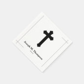 Modern Simple Black Cross First Heilige Communie Servet (Hoek)
