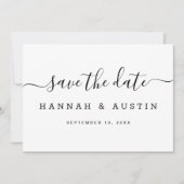 Modern Simple Black en White Elegant Wedding Save The Date (Voorkant)