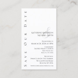 Modern Simple-Black en White-Save de datum- Visitekaartje