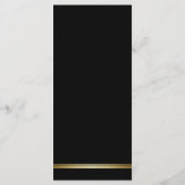 Modern Simple Black Gold Wedding Menu (Achterkant)