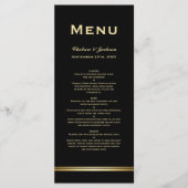 Modern Simple Black Gold Wedding Menu (Voorkant)