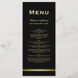 Modern Simple Black Gold Wedding Menu