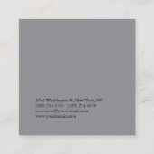 Modern Simple Black Grey Trendy Minimalist Plain  Vierkante Visitekaartje (Achterkant)