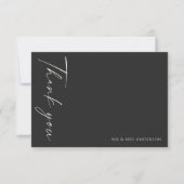 Modern Simple Black Ivory Wedding Bedankkaart (Voorkant)