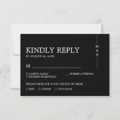 Modern Simple Black Monogram Weddenschap RSVP Kaartje (Voorkant)