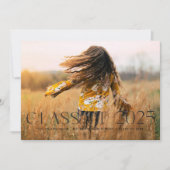 Modern Simple Black Photo Afstuderen aangekondigd Kaart (Voorkant)