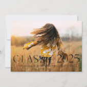 Modern Simple Black Photo Afstuderen aangekondigd Kaart (Voorkant)