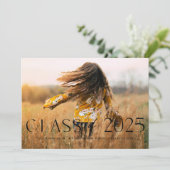 Modern Simple Black Photo Afstuderen aangekondigd Kaart (Staand voorkant)