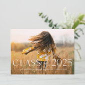 Modern Simple Black Photo Afstuderen aangekondigd Kaart (Staand voorkant)