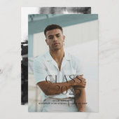 Modern Simple Black Photo Afstuderen aangekondigd Kaart (Voorkant / Achterkant)