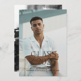 Modern Simple Black Photo Afstuderen aangekondigd Kaart
