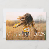 Modern Simple Black Photo Afstuderen aangekondigd Kaart (Voorkant)