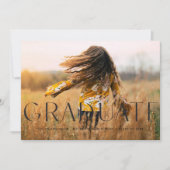 Modern Simple Black Photo Afstuderen aangekondigd Kaart (Voorkant)