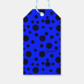 Modern Simple Black polka dot on Blue pattern Cadeaulabel (Voorkant)