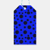 Modern Simple Black polka dot on Blue pattern Cadeaulabel (Achterkant)