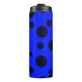 Modern Simple Black polka dot on Blue pattern Thermosbeker (Voorkant)