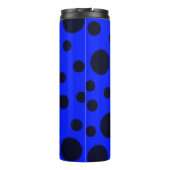 Modern Simple Black polka dot on Blue pattern Thermosbeker (Achterkant)