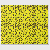 Modern Simple Black polka dot yellow pattern Cadeaupapier (Vlak)