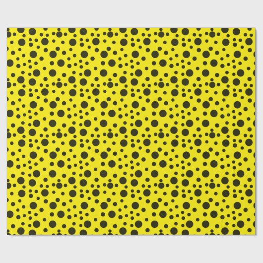 Modern Simple Black polka dot yellow pattern Cadeaupapier (Vlak)
