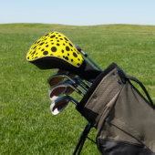 Modern Simple Black polka dot yellow pattern Golfheadcover (Insitu)