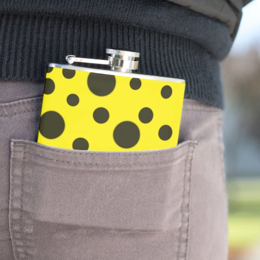 Modern Simple Black polka dot yellow pattern Heupfles (Voorbeeld)