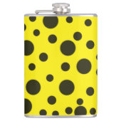 Modern Simple Black polka dot yellow pattern Heupfles (Voorkant)