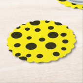 Modern Simple Black polka dot yellow pattern Kartonnen Onderzetters (Gekanteld)