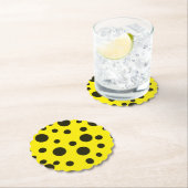 Modern Simple Black polka dot yellow pattern Kartonnen Onderzetters (Insitu)