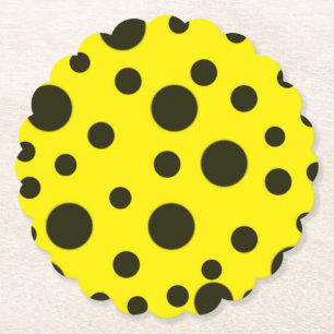 Modern Simple Black polka dot yellow pattern Kartonnen Onderzetters