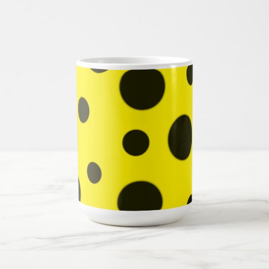 Modern Simple Black polka dot yellow pattern Koffiemok (Center)