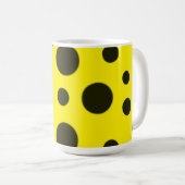 Modern Simple Black polka dot yellow pattern Koffiemok (Voorkant rechts)