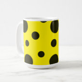 Modern Simple Black polka dot yellow pattern Koffiemok (Voorkant links)