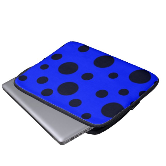 Modern Simple Black polka dot yellow pattern Laptop Sleeve (Voorkant onderkant)