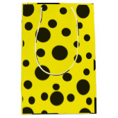Modern Simple Black polka dot yellow pattern Medium Cadeauzakje (Voorkant)