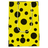 Modern Simple Black polka dot yellow pattern Medium Cadeauzakje (Achterkant)