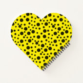 Modern Simple Black polka dot yellow pattern Notitieboek (Achterkant)