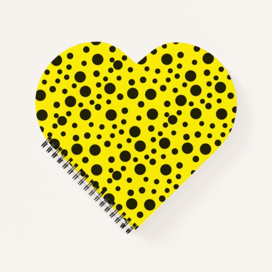 Modern Simple Black polka dot yellow pattern Notitieboek (Voorkant)
