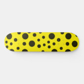 Modern Simple Black polka dot yellow pattern Persoonlijk Skateboard (Horizontaal)
