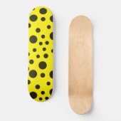 Modern Simple Black polka dot yellow pattern Persoonlijk Skateboard (Voorkant)