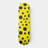 Modern Simple Black polka dot yellow pattern Persoonlijk Skateboard (Voorkant)