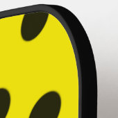 Modern Simple Black polka dot yellow pattern Pickleball Paddle (Links Detail)